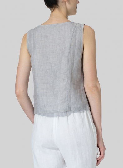 Linen Sleeveless Short Tank