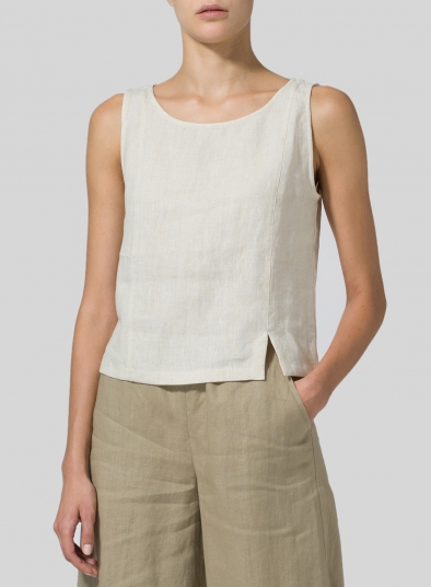 Linen Sleeveless Short Tank