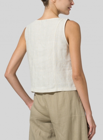 Linen Sleeveless Short Tank