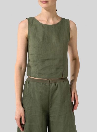 Linen Sleeveless Short Tank