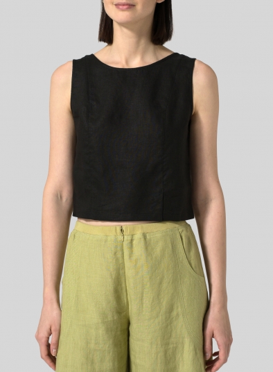 Linen Sleeveless Short Tank