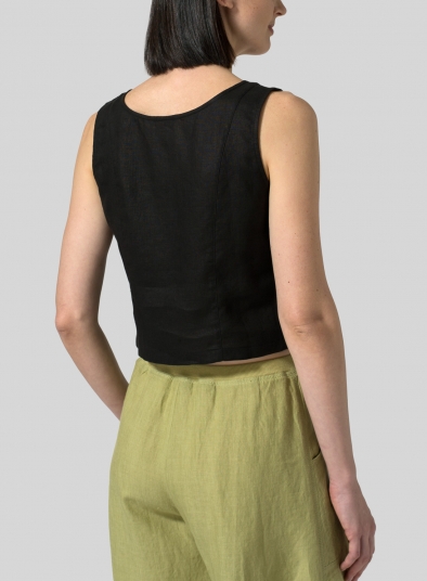 Linen Sleeveless Short Tank