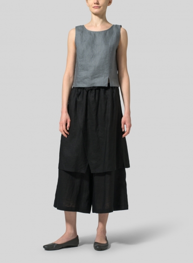 Linen Sleeveless Short Tank