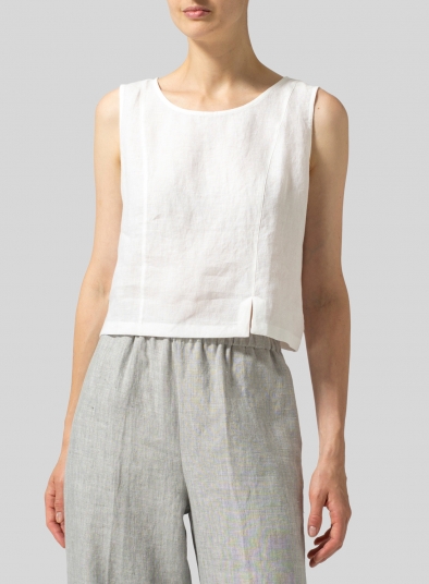 Linen Sleeveless Short Tank