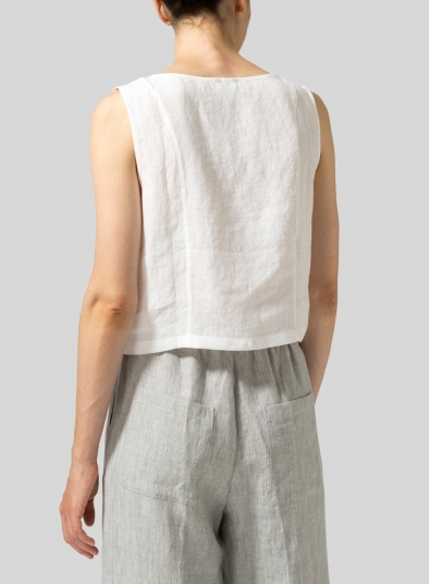 Linen Sleeveless Short Tank