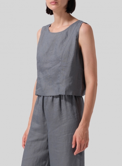 Linen Sleeveless Short Tank