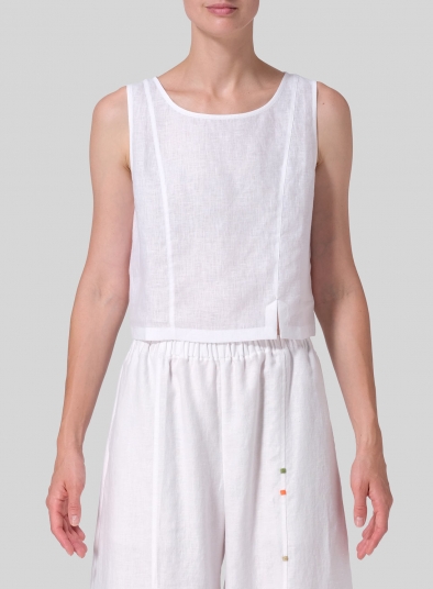 Linen Sleeveless Short Tank