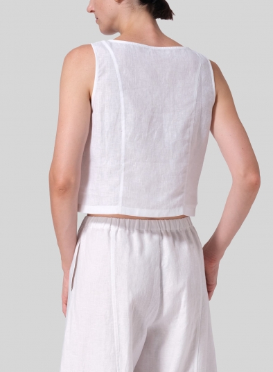 Linen Sleeveless Short Tank