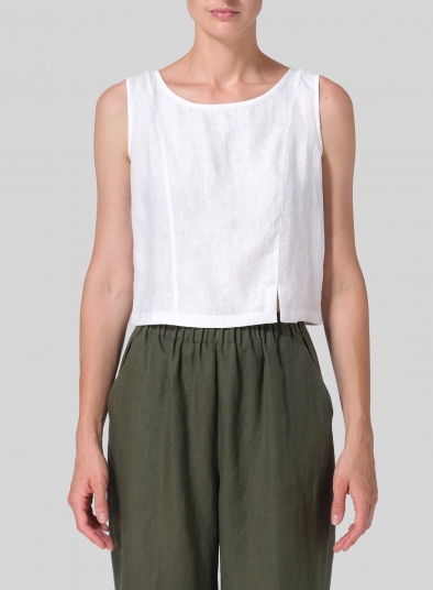 Linen Sleeveless Short Tank