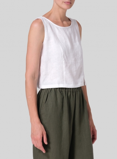 Linen Sleeveless Short Tank