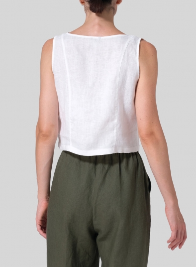 Linen Sleeveless Short Tank