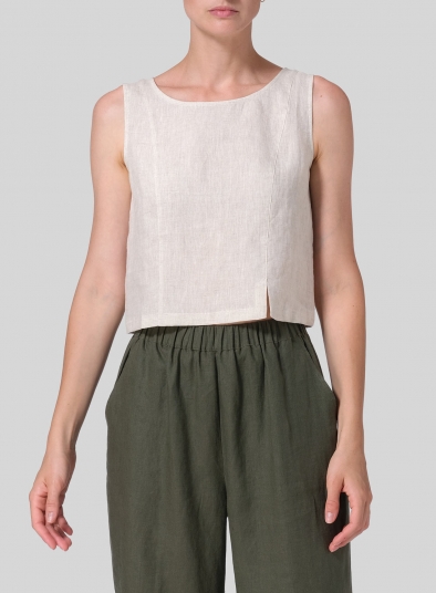 Linen Sleeveless Short Tank