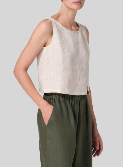 Linen Sleeveless Short Tank