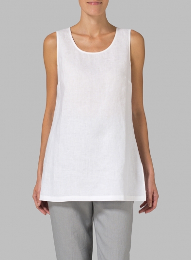 Linen Round Neck Long Tank