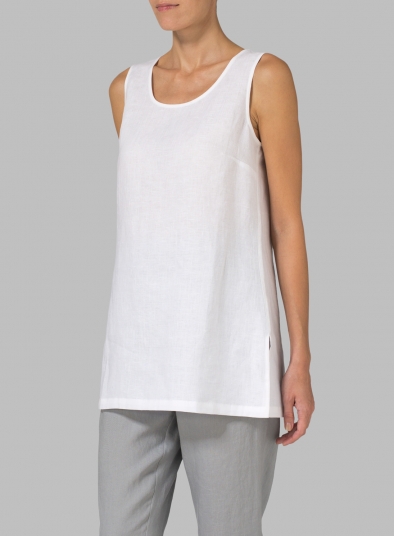 Linen Round Neck Long Tank