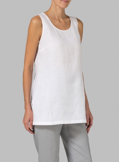 Linen Round Neck Long Tank