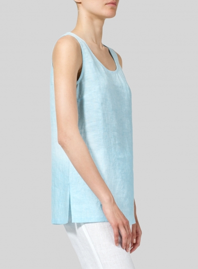 Linen Round Neck Long Tank