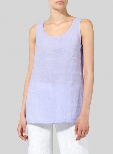 Linen Round Neck Long Tank