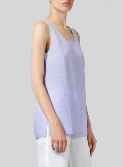 Linen Round Neck Long Tank