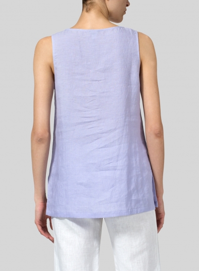 Linen Round Neck Long Tank