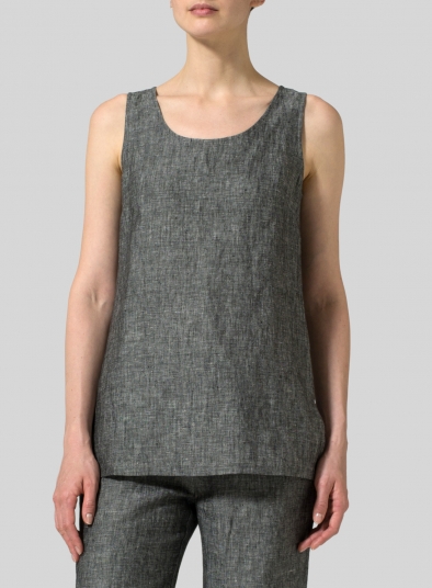 Linen Round Neck Long Tank