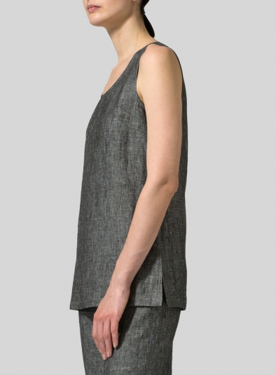 Linen Round Neck Long Tank