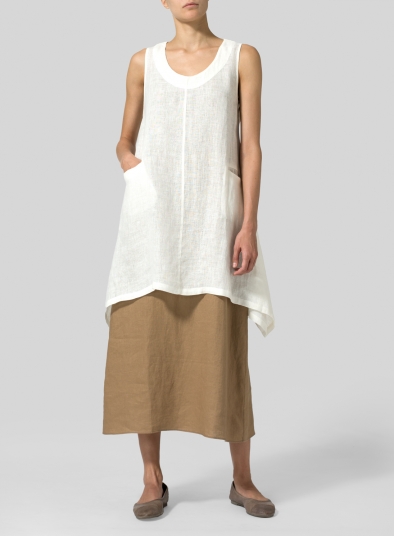 Linen High-Low Extra Long Tunic