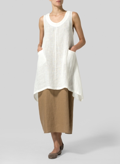 Linen High-Low Extra Long Tunic