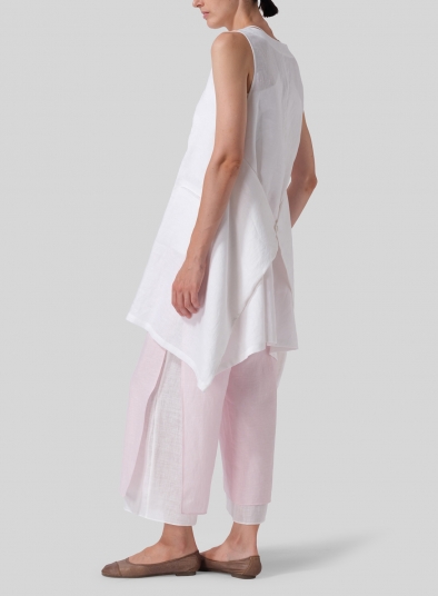 Linen Sleeveless Asymmetric Hem Tunic