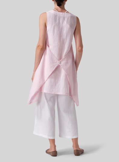 Linen Sleeveless Asymmetric Hem Tunic