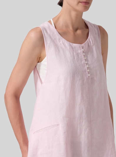 Linen Sleeveless Asymmetric Hem Tunic