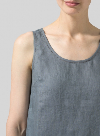 Linen Embroidered Sleeveless Cami