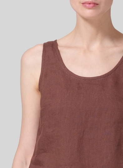 Linen Embroidered Sleeveless Cami