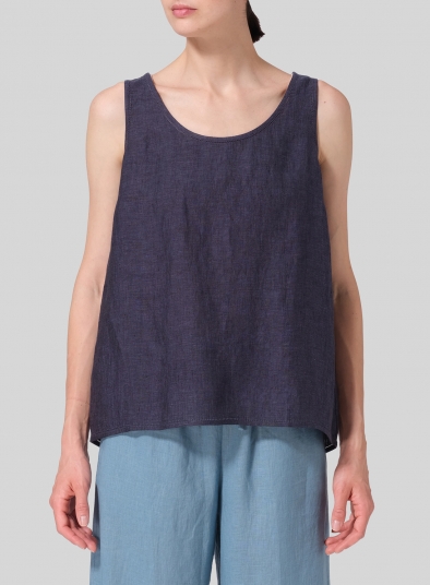 Linen Embroidered Sleeveless Cami