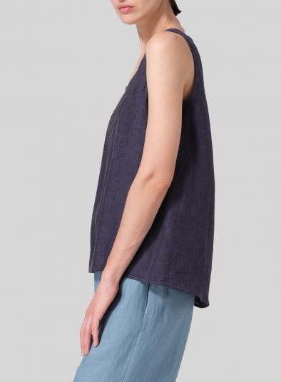Linen Embroidered Sleeveless Cami