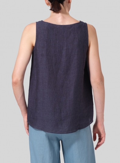 Linen Embroidered Sleeveless Cami
