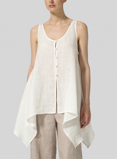 Linen Handkerchief Sleeveless Top