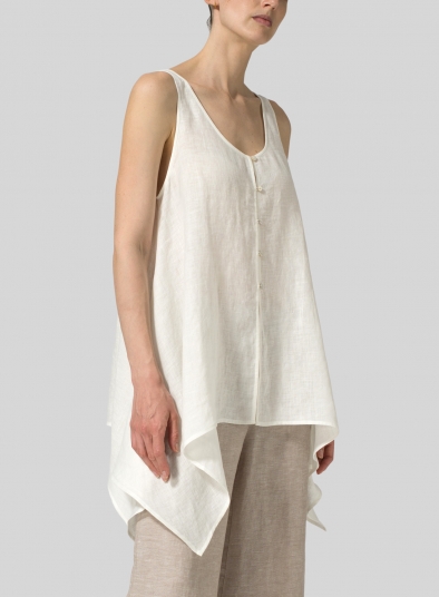 Linen Handkerchief Sleeveless Top