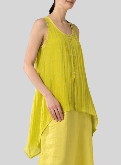 Linen Gauze Handkerchief Sleeveless Top