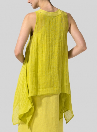 Linen Gauze Handkerchief Sleeveless Top