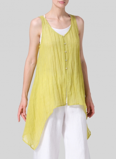 Linen Gauze Handkerchief Sleeveless Top