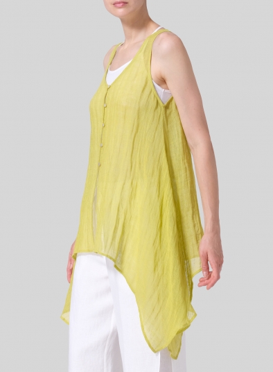 Linen Gauze Handkerchief Sleeveless Top