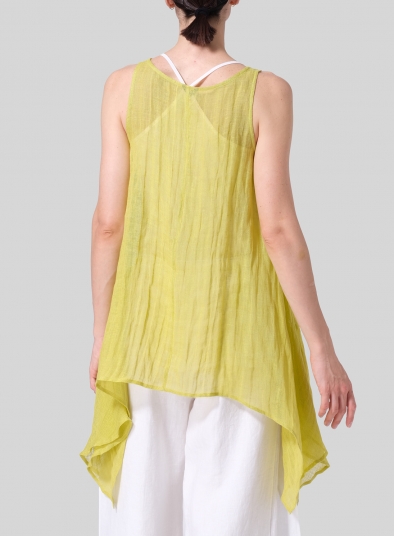 Linen Gauze Handkerchief Sleeveless Top