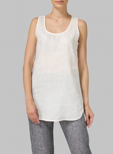 Linen Sleeveless Long Shell Tank