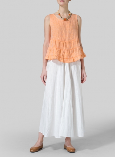 Linen Sleeveless Pleated Blouse