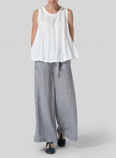 Light-weight Linen Peplum Top