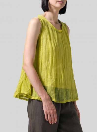 Linen Sleeveless Peplum Top