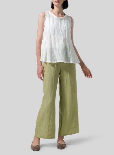 Linen Sleeveless Peplum Top