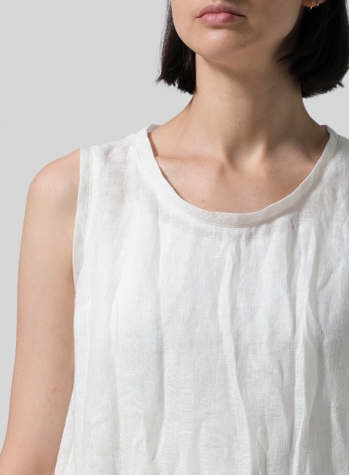 Linen Sleeveless Peplum Top