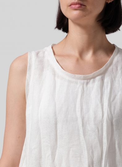 Linen Sleeveless Peplum Top